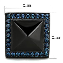 Load image into Gallery viewer, Womens Black Ring Anillo Para Mujer Stainless Steel Ring with Top Grade Crystal in Montana Florence - Jewelry Store by Erik Rayo
