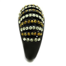 Load image into Gallery viewer, Womens Black Ring Anillo Para Mujer Stainless Steel Ring with Top Grade Crystal in Multi Color Arezzo - Jewelry Store by Erik Rayo
