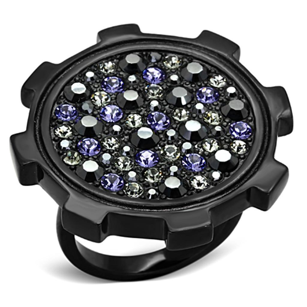 Black Rings for Women Anillo Para Mujer Stainless Steel Ring with Top Grade Crystal in Multi Color Udine - Jewelry Store by Erik Rayo