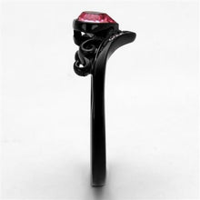 Load image into Gallery viewer, Womens Black Ring Anillo Para Mujer Stainless Steel Ring with Top Grade Crystal in Rose Anaiah - Jewelry Store by Erik Rayo
