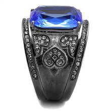 Load image into Gallery viewer, Womens Black Ring Anillo Para Mujer Stainless Steel Ring with Top Grade Crystal in Sapphire Amadi - Jewelry Store by Erik Rayo
