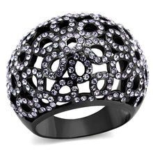 Load image into Gallery viewer, Womens Black Ring Anillo Para Mujer Stainless Steel Ring with Top Grade Crystal in Tanzanite Celine - Jewelry Store by Erik Rayo
