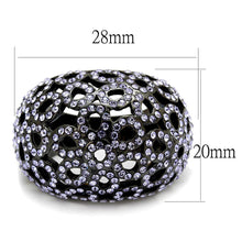 Load image into Gallery viewer, Womens Black Ring Anillo Para Mujer Stainless Steel Ring with Top Grade Crystal in Tanzanite Celine - Jewelry Store by Erik Rayo

