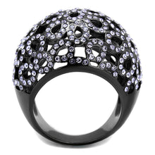 Load image into Gallery viewer, Womens Black Ring Anillo Para Mujer Stainless Steel Ring with Top Grade Crystal in Tanzanite Celine - Jewelry Store by Erik Rayo
