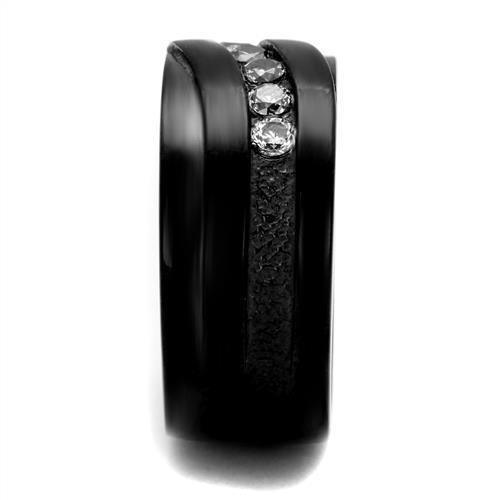 Womens Black Ring Anillo Para Mujer 316L Stainless Steel Ring with AAA Grade CZ in Clear Brigette - Jewelry Store by Erik Rayo