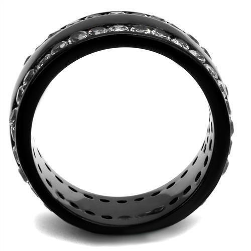 Womens Black Ring Anillo Para Mujer 316L Stainless Steel Ring with AAA Grade CZ in Clear Lillian - Jewelry Store by Erik Rayo
