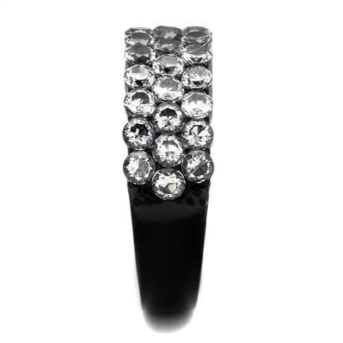Womens Black Ring Anillo Para Mujer 316L Stainless Steel Ring with AAA Grade CZ in Clear Miriam - Jewelry Store by Erik Rayo