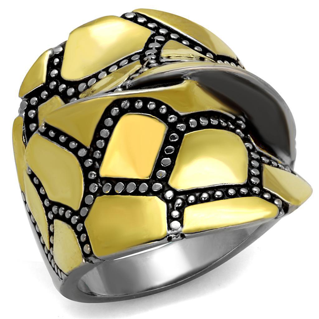 Womens Black Ring Anillo Para Mujer 316L Stainless Steel Ring with Epoxy in Jet Margorie - Jewelry Store by Erik Rayo