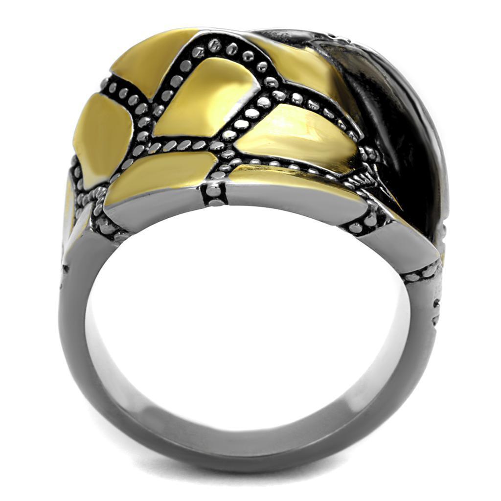 Womens Black Ring Anillo Para Mujer 316L Stainless Steel Ring with Epoxy in Jet Margorie - Jewelry Store by Erik Rayo