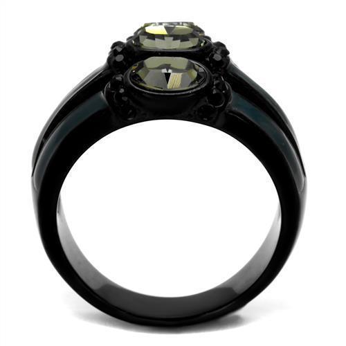 Womens Black Ring Anillo Para Mujer 316L Stainless Steel Ring with Top Grade Crystal in Black Diamond Claudia - Jewelry Store by Erik Rayo