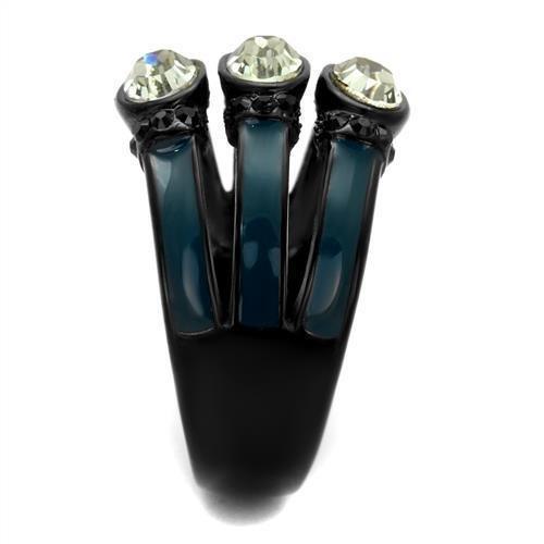Womens Black Ring Anillo Para Mujer 316L Stainless Steel Ring with Top Grade Crystal in Black Diamond Claudia - Jewelry Store by Erik Rayo