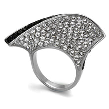 Load image into Gallery viewer, Womens Black Ring Anillo Para Mujer y Ninos Unisex Kids 316L Stainless Steel Ring with Top Grade Crystal in Jet Dorothy - Jewelry Store by Erik Rayo
