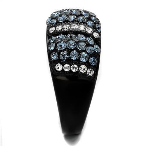 Womens Black Ring Anillo Para Mujer 316L Stainless Steel Ring with Top Grade Crystal in Montana Annamaria - Jewelry Store by Erik Rayo