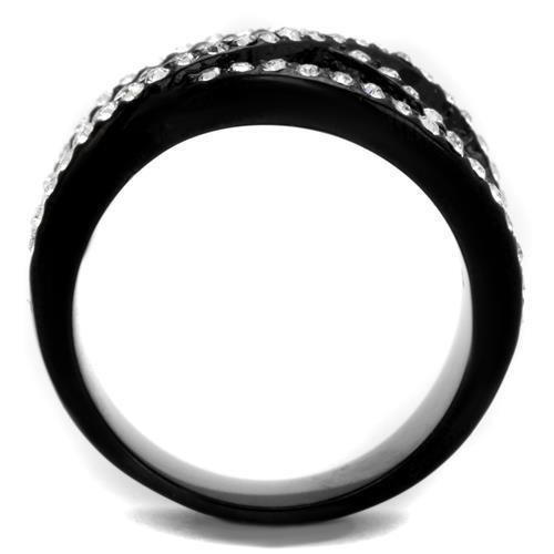 Womens Black Ring Anillo Para Mujer 316L Stainless Steel Ring with Top Grade Crystal in Montana Caroline - Jewelry Store by Erik Rayo