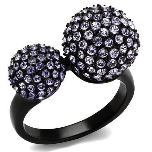 Womens Black Ring Anillo Para Mujer 316L Stainless Steel Ring with Top Grade Crystal in Multi Color Cordelia - Jewelry Store by Erik Rayo