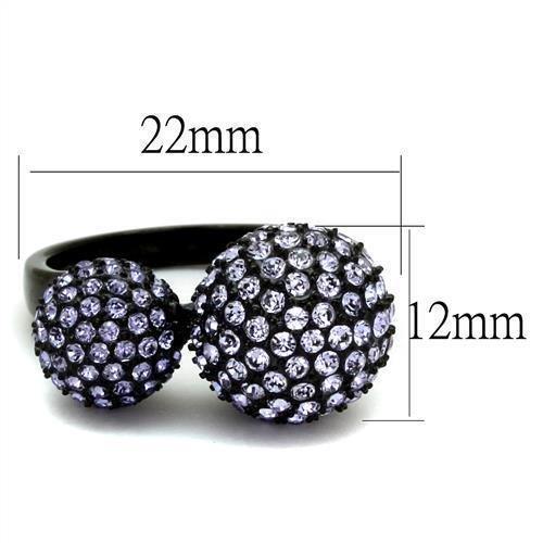Womens Black Ring Anillo Para Mujer 316L Stainless Steel Ring with Top Grade Crystal in Multi Color Cordelia - Jewelry Store by Erik Rayo