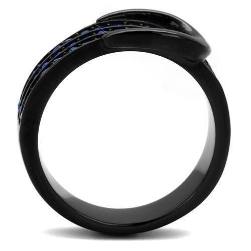 Womens Black Ring Anillo Para Mujer 316L Stainless Steel Ring with Top Grade Crystal in Multi Color Emilia - Jewelry Store by Erik Rayo