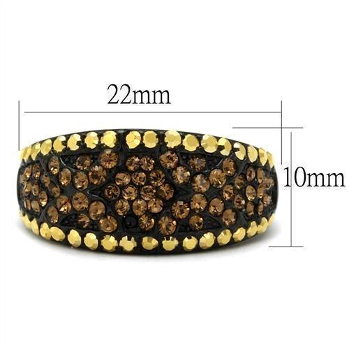 Womens Black Ring Anillo Para Mujer 316L Stainless Steel Ring with Top Grade Crystal in Multi Color Floriana - Jewelry Store by Erik Rayo
