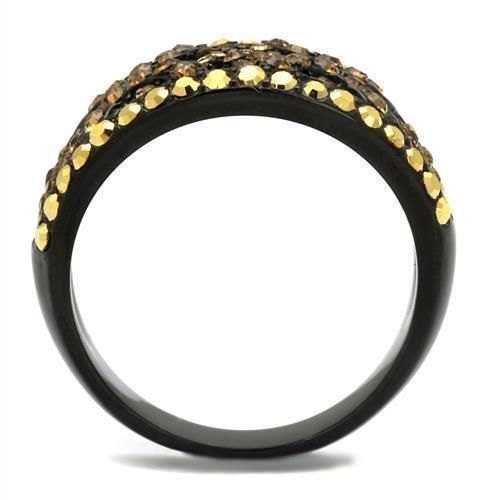 Womens Black Ring Anillo Para Mujer 316L Stainless Steel Ring with Top Grade Crystal in Multi Color Floriana - Jewelry Store by Erik Rayo