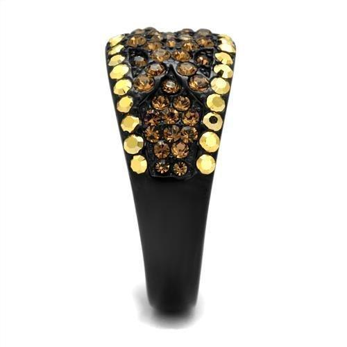 Womens Black Ring Anillo Para Mujer 316L Stainless Steel Ring with Top Grade Crystal in Multi Color Floriana - Jewelry Store by Erik Rayo