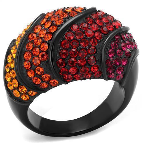 Womens Black Ring Anillo Para Mujer 316L Stainless Steel Ring with Top Grade Crystal in Multi Color Giselle - Jewelry Store by Erik Rayo