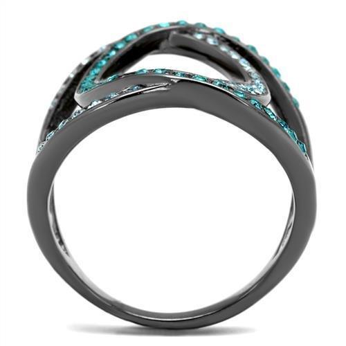 Womens Black Ring Anillo Para Mujer 316L Stainless Steel Ring with Top Grade Crystal in Multi Color Millicent - Jewelry Store by Erik Rayo