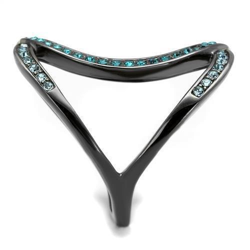 Womens Black Ring Anillo Para Mujer 316L Stainless Steel Ring with Top Grade Crystal in Multi Color Millicent - Jewelry Store by Erik Rayo