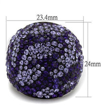 Load image into Gallery viewer, Womens Black Ring Anillo Para Mujer Unisex 316L Stainless Steel Ring with Top Grade Crystal in Tanzanite Cassandra - Jewelry Store by Erik Rayo

