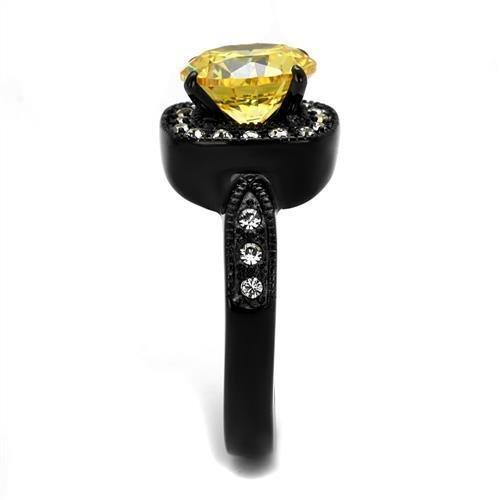 Black Rings for Women Anillo Para Mujer Stainless Steel Ring with AAA Grade CZ in Topaz Audrey - Jewelry Store by Erik Rayo