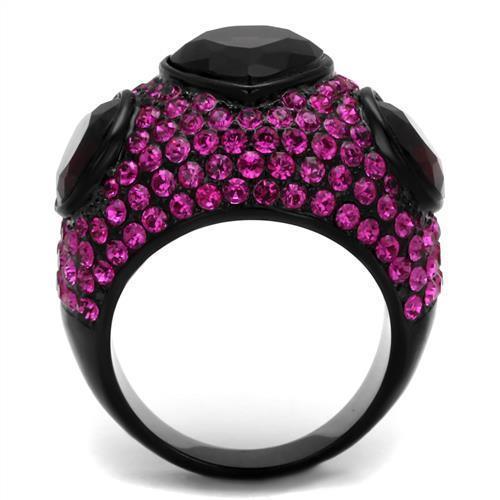Black Rings for Women Anillo Para Mujer Stainless Steel Ring with Glass in Amethyst Margot - Jewelry Store by Erik Rayo