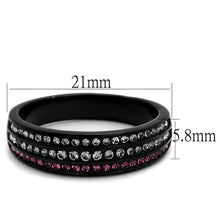 Load image into Gallery viewer, Womens Black Ring Anillo Para Mujer Stainless Steel Ring with Top Grade Crystal in Amethyst Katherine - Jewelry Store by Erik Rayo
