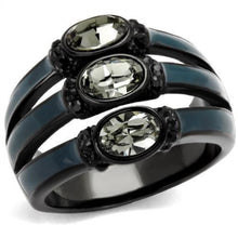 Load image into Gallery viewer, Womens Black Ring Anillo Para Mujer Stainless Steel Ring with Top Grade Crystal in Black Diamond Claudia - Jewelry Store by Erik Rayo
