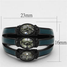 Load image into Gallery viewer, Womens Black Ring Anillo Para Mujer Stainless Steel Ring with Top Grade Crystal in Black Diamond Claudia - Jewelry Store by Erik Rayo
