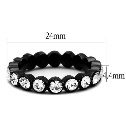 Black Rings for Women Anillo Para Mujer Stainless Steel Ring with Top Grade Crystal in Clear Aryana - Jewelry Store by Erik Rayo
