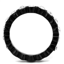 Load image into Gallery viewer, Womens Black Ring Anillo Para Mujer Stainless Steel Ring with Top Grade Crystal in Clear Aryana - Jewelry Store by Erik Rayo
