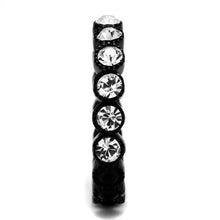 Load image into Gallery viewer, Womens Black Ring Anillo Para Mujer Stainless Steel Ring with Top Grade Crystal in Clear Aryana - Jewelry Store by Erik Rayo
