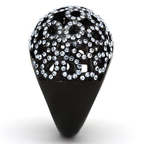 Black Rings for Women Anillo Para Mujer Stainless Steel Ring with Top Grade Crystal in Light Sapphire Argenta - Jewelry Store by Erik Rayo