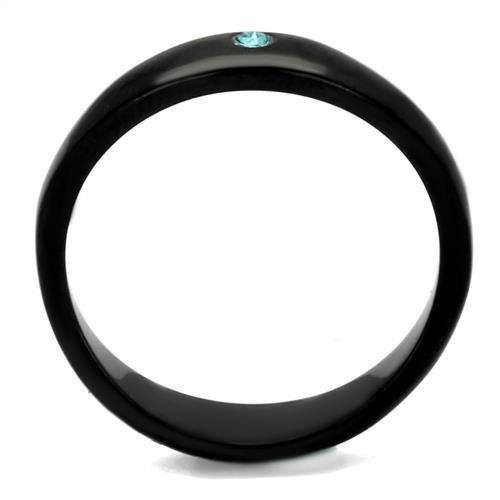 Black Rings for Women Anillo Para Mujer Stainless Steel Ring with Top Grade Crystal in Light Sapphire Gwyneth - Jewelry Store by Erik Rayo