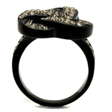 Load image into Gallery viewer, Womens Black Ring Anillo Para Mujer Stainless Steel Ring with Top Grade Crystal in Light Smoked Gabrielle - Jewelry Store by Erik Rayo
