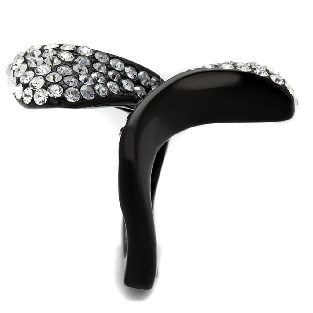 Black Rings for Women Anillo Para Mujer Stainless Steel Ring with Top Grade Crystal in Montana Charlotte - Jewelry Store by Erik Rayo