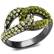 Load image into Gallery viewer, Womens Black Ring Anillo Para Mujer Stainless Steel Ring with Top Grade Crystal in Multi Color Estella - Jewelry Store by Erik Rayo
