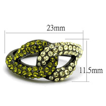 Load image into Gallery viewer, Womens Black Ring Anillo Para Mujer Stainless Steel Ring with Top Grade Crystal in Multi Color Estella - Jewelry Store by Erik Rayo
