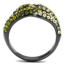 Load image into Gallery viewer, Womens Black Ring Anillo Para Mujer Stainless Steel Ring with Top Grade Crystal in Multi Color Estella - Jewelry Store by Erik Rayo
