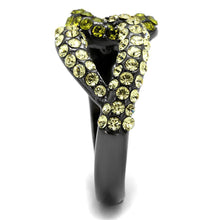 Load image into Gallery viewer, Womens Black Ring Anillo Para Mujer Stainless Steel Ring with Top Grade Crystal in Multi Color Estella - Jewelry Store by Erik Rayo
