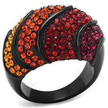 Load image into Gallery viewer, Womens Black Ring Anillo Para Mujer Stainless Steel Ring with Top Grade Crystal in Multi Color Giselle - Jewelry Store by Erik Rayo
