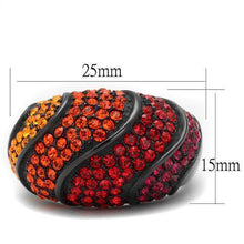 Load image into Gallery viewer, Womens Black Ring Anillo Para Mujer Stainless Steel Ring with Top Grade Crystal in Multi Color Giselle - Jewelry Store by Erik Rayo
