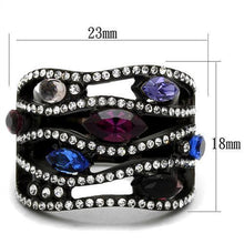 Load image into Gallery viewer, Womens Black Ring Anillo Para Mujer Stainless Steel Ring with Top Grade Crystal in Multi Color Susannah - Jewelry Store by Erik Rayo
