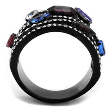 Load image into Gallery viewer, Womens Black Ring Anillo Para Mujer Stainless Steel Ring with Top Grade Crystal in Multi Color Susannah - Jewelry Store by Erik Rayo
