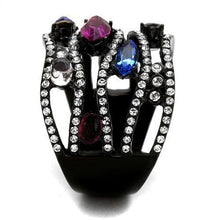 Load image into Gallery viewer, Womens Black Ring Anillo Para Mujer Stainless Steel Ring with Top Grade Crystal in Multi Color Susannah - Jewelry Store by Erik Rayo
