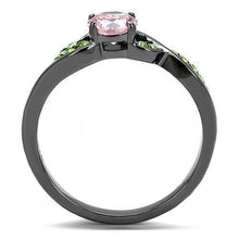 Load image into Gallery viewer, Womens Black Ring Rose Pink Anillo Para Mujer y Ninos Girls 316L Stainless Steel Ring with AAA Grade CZ in Rose Remi - Jewelry Store by Erik Rayo
